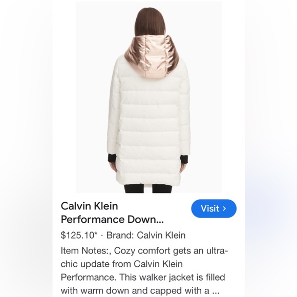 Calvin Klein performance walking down puffer jacket, hoodie! Size M - Picture 5 of 17